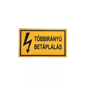   Többirányú betáplálás (Sárga) 100x60mm Öntapadó matrica