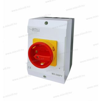   OMU system MX-440PY 4 pólusú 40A tokozott ipari ki-be kapcsoló 4x40A IP65 lakatolható