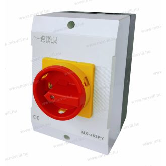   OMU system MX-463PY 4 pólusú 63A tokozott ipari ki-be kapcsoló 4x63A IP65 lakatolható