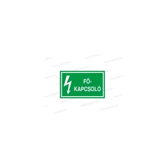 Főkapcsoló - öntapadó matrica 100x60mm ERV017001
