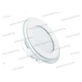   V-TAC SKU-4739 Led panel kerek 6W IP20 6400K 420lm 245V 120° vil. szög 100mm tápegységgel üveg előla