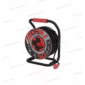   Kültéri fém kábeldob, dobos hosszabbító 4 aljzat 50m 1,5mm2 gumikábellel H07RN-F IP44 P19223 Emos