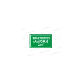   Szünetmentes áramforrás 230V - öntapadó matrica 100x60mm ERV050001