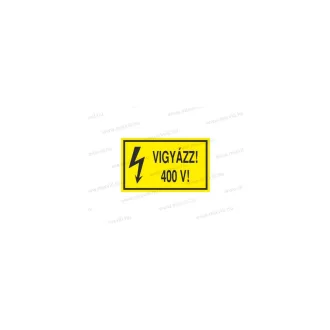 Vigyázz! 400V! - öntapadó matrica 100x60mm ERV063001