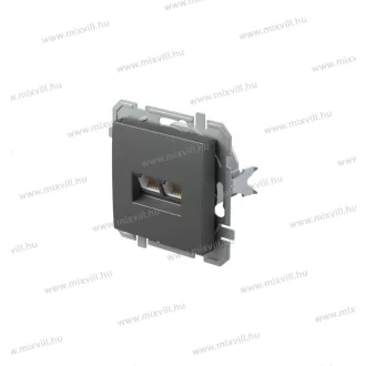   LOGIQ dupla adatátviteli aljzat CAT6S KS 2x RJ45 titánium 17001 KQ41TIXO