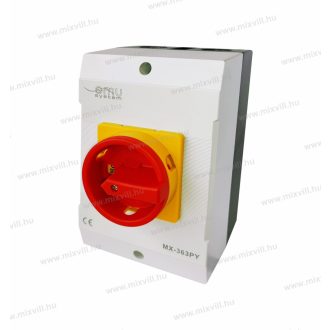   OMU system MX-363PY 3 Pólusú 63A IP65 Tokozott tűzvédelmi kapcsoló lakatolható