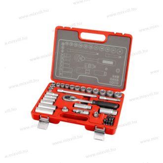   Extol 6522 dugókulcs készlet CV., racsnis 45fog : 3/8", 39db, normál(8-22mm) és hosszú(8-19mm) dugóf