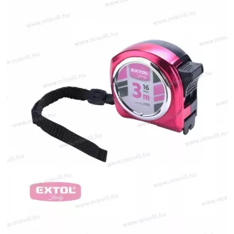   Extol Lady 3193 gumírozott mérőszalag 1 stoppos rózsaszín 3m×16mm