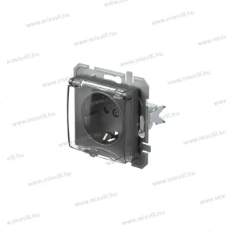   LOGIQ 2+F átlátszó fedeles csapfedeles dugalj, konnektor 16A 250V AC antracit 17014 VQ11ATXO