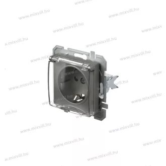   LOGIQ 2+F átlátszó fedeles csapfedeles dugalj, konnektor 16A 250V AC titánium 17013 VQ11TTXO