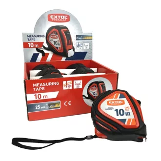   Extol Premium 8821029 mérőszalag, gumírozott, 1 stoppos, 10m×25mm