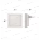 EMOS Éjszakai irányfény LED dugaljba dugható, fényérzékelővel, 230V USB töltővel P3316