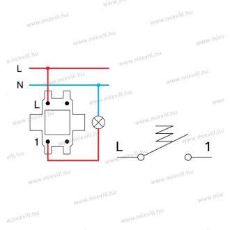   LOGIQ jelzőfényes N101 egypólusú süllyesztett lámpa nyomógomb 10A 250V AC fehér 15023 SQ11PWIN02XO