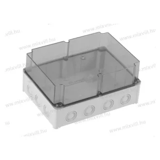   ELO-290AM Műanyag doboz IP67 290x210x140mm átlátszó magasított tetővel