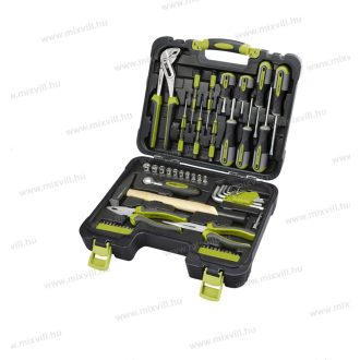   Extol 6599 szerszámkészlet, 57db, 1/4" CV.: 10 dugófej(4-13mm), racsnis kar+fogók,csavarhúzók,órás c