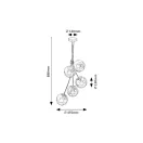 Rábalux 3508 Glory,belt,függ.E14 5xMAX40W,D15,fekete