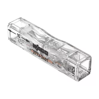   WAGO 2773-2401 PUSH WIRE soros vezetékösszekötő tömör 0,75-4mm2 sodrott 1,5-4mm2 átlátszó