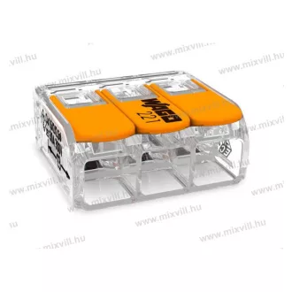   Csatos WAGO vezetékösszekötő 221-613 3x0,5-6mm2 Hajlékony és tömör vezetékhez