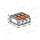 Csatos WAGO vezetékösszekötő 221-613 3x0,5-6mm2 Hajlékony és tömör vezetékhez