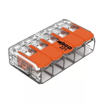   Csatos WAGO vezetékösszekötő 221-615 5x0,5-6mm2 Hajlékony és tömör vezetékhez