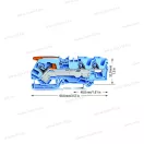 WAGO 2106-1304 Topjob S Push-in Cage Clamp 3 vezetékes átmenő sorkapocs működtető karral 0,5-10mm2 41A szürke