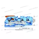 WAGO 2116-1304 Topjob S Push-in Cage Clamp 3P sorkapocs működtető karral (0,5...16mm2) 76A kék