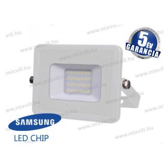   V-TAC SKU-442 LED reflektor 20W 3000K 100° vil.szög 1600lm fehér IP65 Samsung 5év garancia