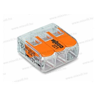   Csatos WAGO vezetékösszekötő 221-413 3x0,2-4mm2 hajlékony és tömör vezetékhez