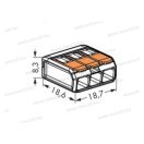 Csatos WAGO vezetékösszekötő 221-413 3x0,2-4mm2 hajlékony és tömör vezetékhez