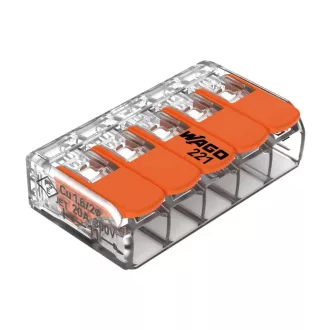   Csatos WAGO vezetékösszekötő 221-415 5x0,2-4mm2 hajlékony és tömör vezetékhez