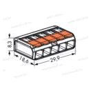 Csatos WAGO vezetékösszekötő 221-415 5x0,2-4mm2 hajlékony és tömör vezetékhez