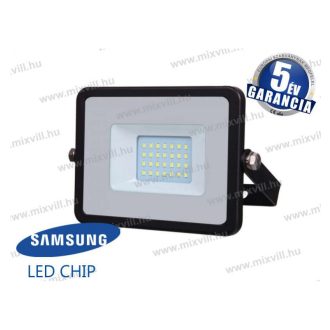   V-TAC SKU-439 LED reflektor 20W 3000K 100° vil.szög 1600lm fekete IP65 Samsung 5év garancia