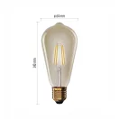 Led izzó E27 vintage 4,5W filament 420lm 2200K 320° átlátszó 3 év garancia Emos Z57032