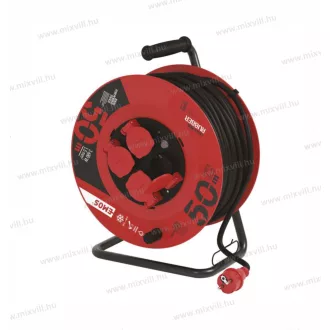   Dobos hosszabbító kábeldob 50m gumi kábellel 3x1,5mm2 4x2+F IP44 P08250 EMOS