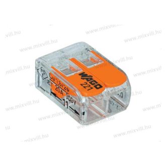   Csatos WAGO vezetékösszekötő 221-412 2x0,2-4mm2 hajlékony és tömör vezetékhez