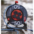 50m kábeldob kültéri fagyásálló hőálló hosszabbító 4x2+F dugalj aljzat ipari IP44 P08650W Emos