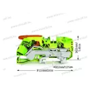 WAGO 2102-1207 Topjob S Push-in Cage Clamp sorkapocs működtető karral (0,25...4mm2) 24A zöld-sárga