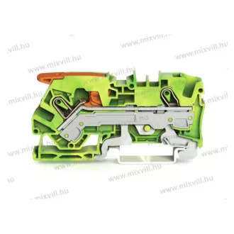   WAGO 2106-1207 Topjob S Push-in Cage Clamp földelő sk működtető karral (0,5...10mm2) 41A zöld-sárga