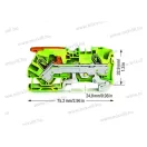 WAGO 2106-1207 Topjob S Push-in Cage Clamp földelő sk működtető karral (0,5...10mm2) 41A zöld-sárga