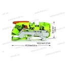 WAGO 2116-1207 Topjob S Push-in Cage Clamp sorkapocs működtető karral (0,5...16mm2) 76A zöld-sárga