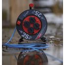 25m kábeldob kültéri fagyásálló hőálló hosszabbító elosztó 4x2+F dugalj 4 aljzat IP44 P08625W Emos