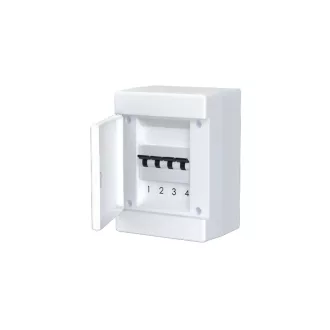   Omu system MLF4 PW 4 modulos falon kívüli lakáselosztó fehér ajtóval.