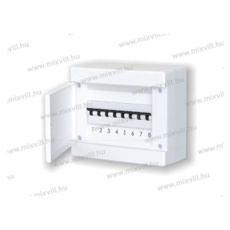   Omu system MLF8 PW 8 modulos falon kívüli lakáselosztó fehér ajtóval.