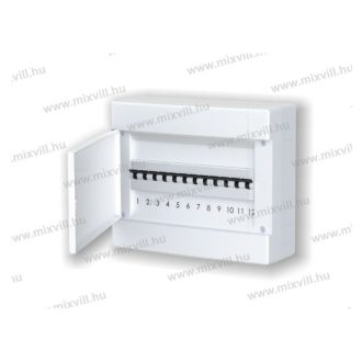   Omu system MLF12 PW 12 modulos falon kívüli lakáselosztó fehér ajtóval.