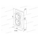 EKONOMIK 2x2+F dugalj fehér csavaros bekötésű, biztonsági zsaluval 16A 250V VE16PW(18317)