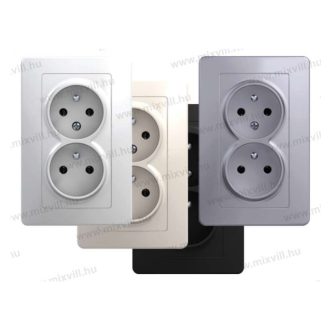   EKO 2x2+F dugalj krém csavaros bekötésű, biztonsági zsaluval 16A 250V VE16IW(18318)