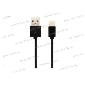   V-TAC SKU-8452 Iphone USB kábel 1,5m fekete MFI tanúsítvánnyal adatkábel