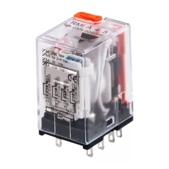   Carlo Gavazzi RMIA4524VAC relé 4 váltó 5A 24VAC kézi működtetés, LED kijelző