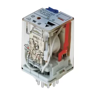   Carlo Gavazzi RCP1100324VDC relé 3 váltó 10A 24VDC  kézi működtetés, LED kijelző