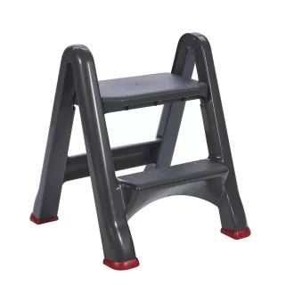   Összecsukható 2 szintes műanyag fellépő, szürke masszív 155160